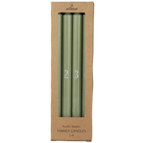 Lot de 4 bougies de Noël - 29cm - Vert