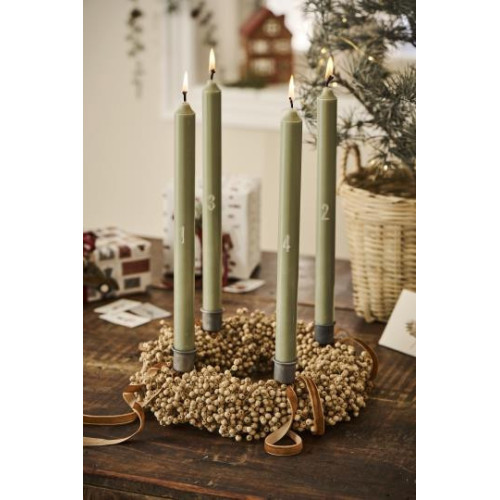 Lot de 4 bougies de Noël - 29cm - Vert