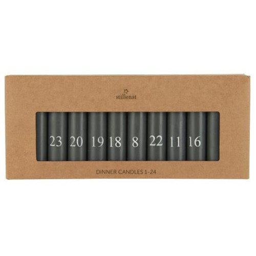 Petites Bougies de l'Avent numérotées - Gris Foncé