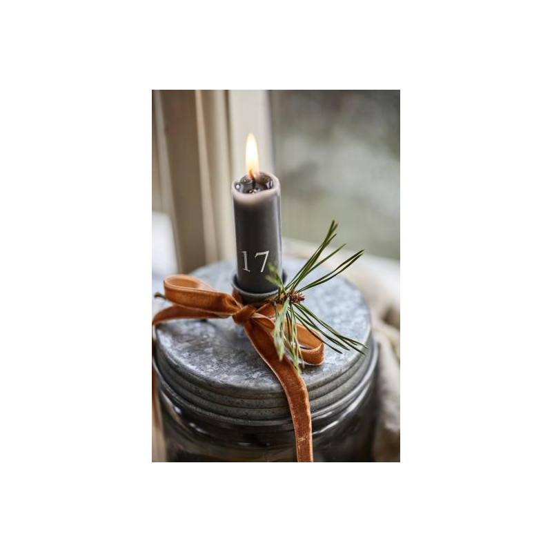 Petites Bougies de l'Avent numérotées - Gris Foncé