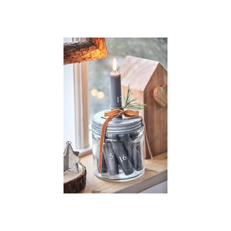 Petites Bougies de l'Avent numérotées - Gris Foncé