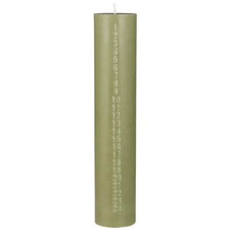Bougie de l'Avent numérotée - Vert - 25cm
