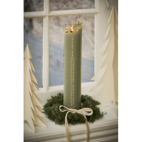 Bougie de l'Avent numérotée - Vert - 25cm