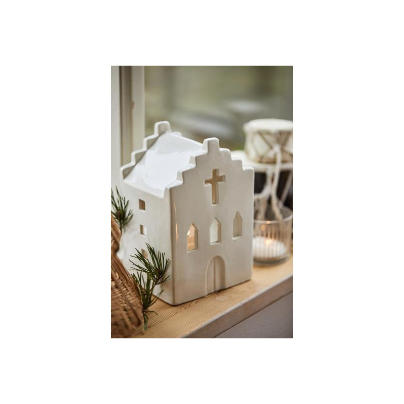 Photophore église blanc