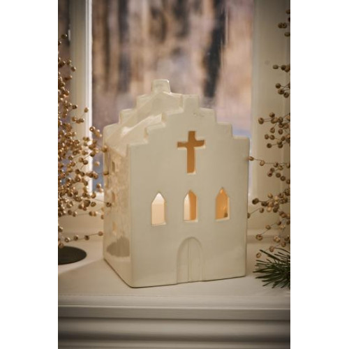 Photophore église blanc