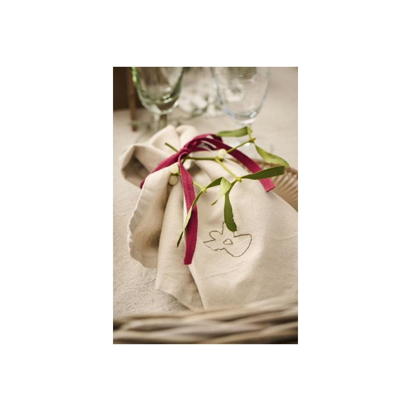 Lot de 4 serviettes de table brodée d'un Ange