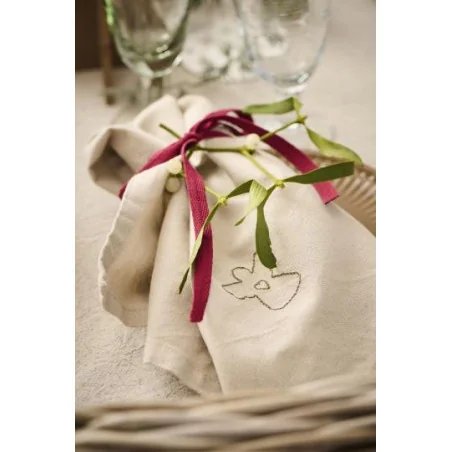 Lot de 4 serviettes de table brodée d'un Ange