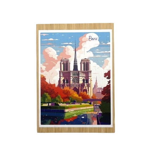 Carte simple en bambou - Notre Dame de Paris