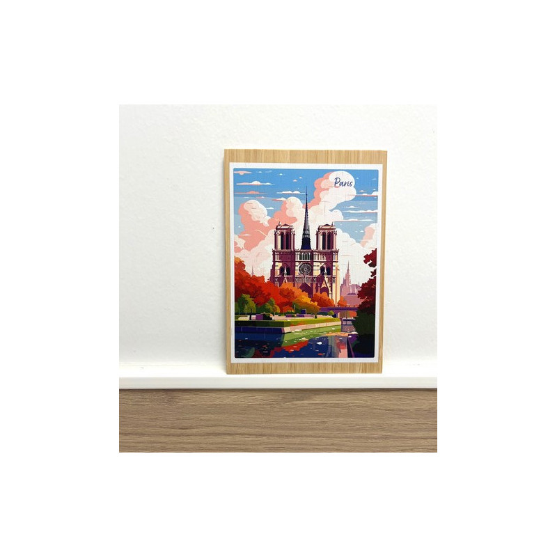Carte simple en bambou - Notre Dame de Paris