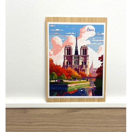 Carte simple en bambou - Notre Dame de Paris