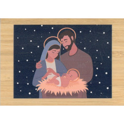 Carte simple en bambou - Nativité marine
