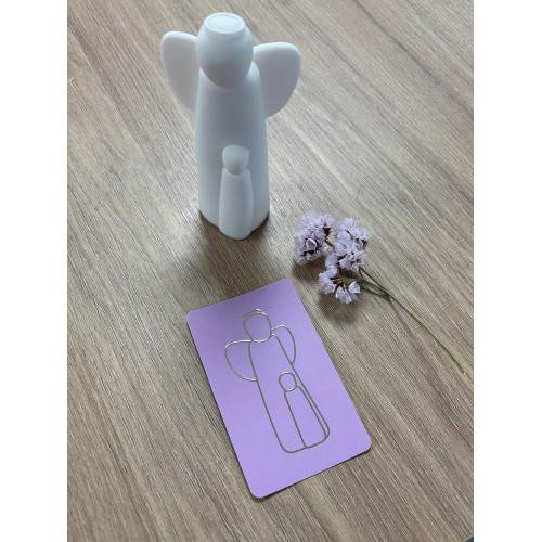 Carte simple de communion parme - Ange gardien - 65X105 mm