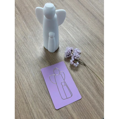 Carte simple de communion parme - Ange gardien - 65X105 mm