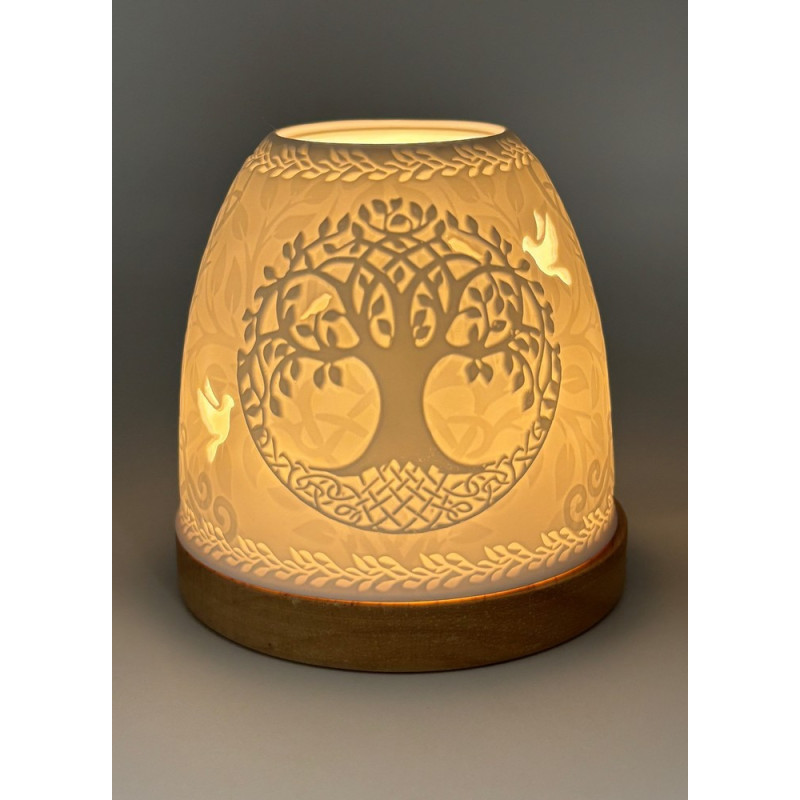Photophore 'Igloo' avec Arbre de vie allumé