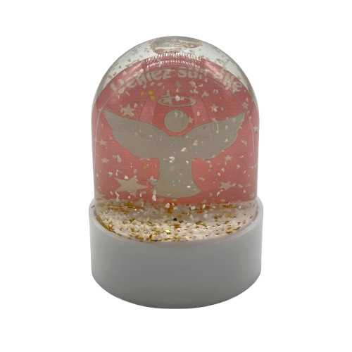 Petite Boule à neige Ange Rose