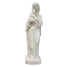 Statue Notre Dame de l'Eucharistie en albâtre avec dorure