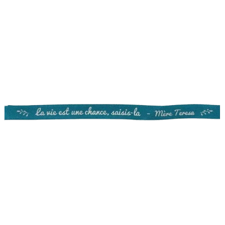 ruban Bleu Canard "La vie est une chance, saisis la" - zoom