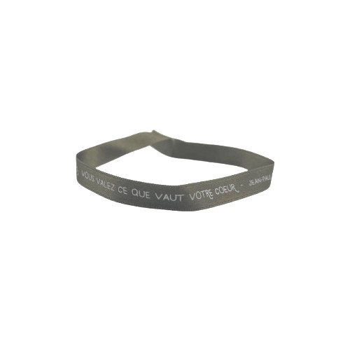 ruban taupe "Vous valez ce que vaut votre cœur - Jean-Paul II"