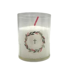 Bougie blanche avec couronne croix