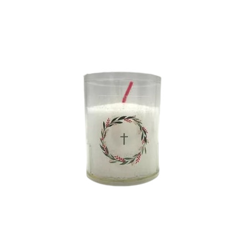 Bougie blanche avec couronne croix