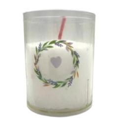 Bougie blanche avec couronne coeur