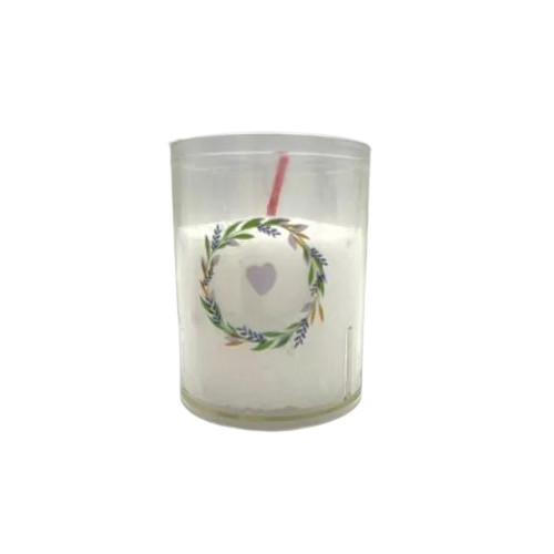 Bougie blanche avec couronne coeur