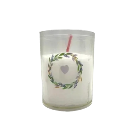 Bougie blanche avec couronne coeur