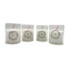 Lot de 4 bougies blanches avec couronne