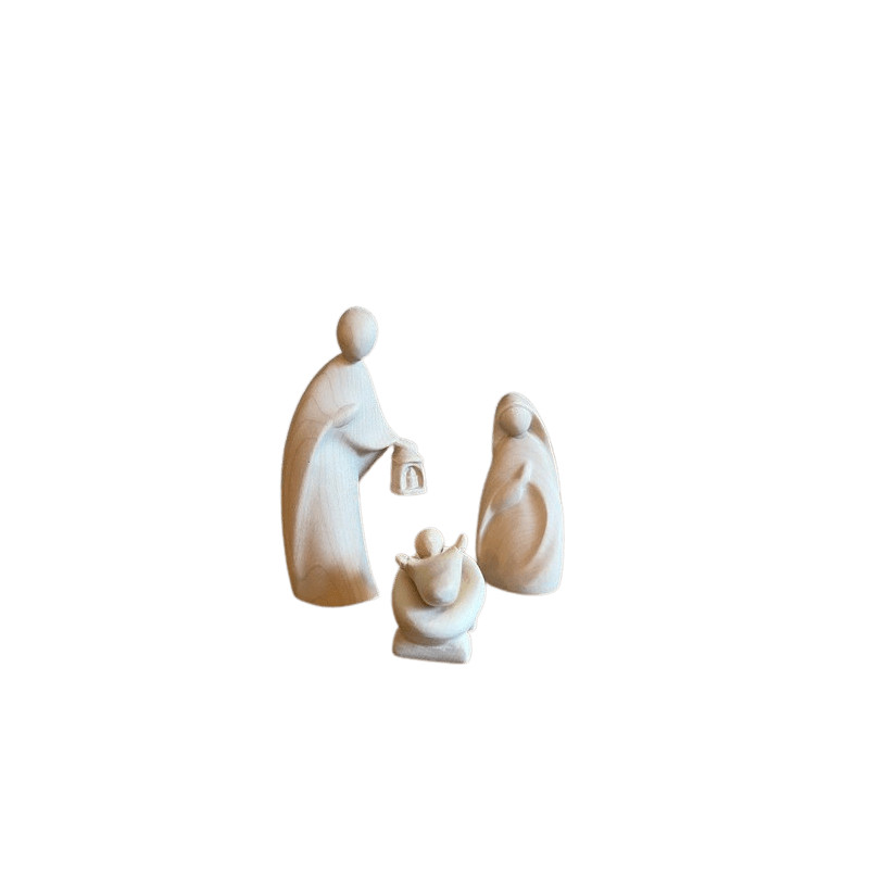 Crèche de Noël en bois naturel - nativité