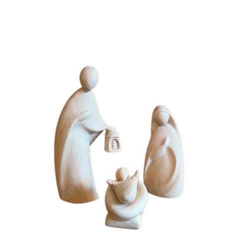 Crèche de Noël en bois naturel - nativité
