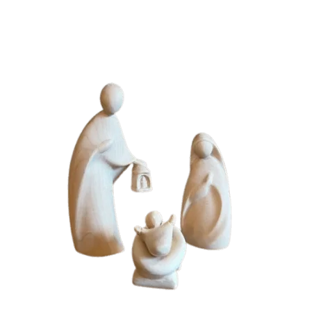 Crèche de Noël en bois naturel - nativité