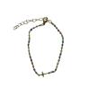 Petit Bracelet avec perles multicolores et petite croix - doré