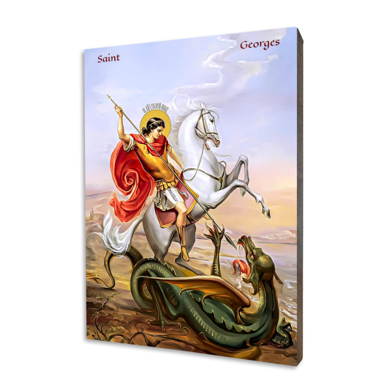 ICONE RELIGIEUSE EN FEUILLE D'OR - 10x15 - Saint Georges