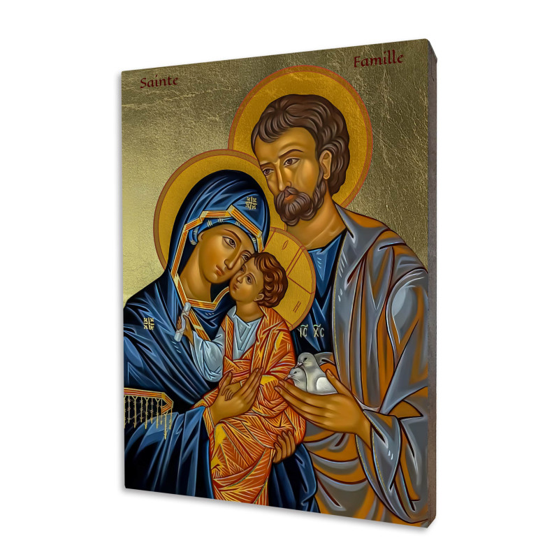 ICONE RELIGIEUSE EN FEUILLE D'OR - 10x15 - Sainte Famille