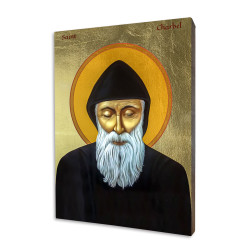 ICONE RELIGIEUSE EN FEUILLE D'OR - 10x15 - Saint Charbel