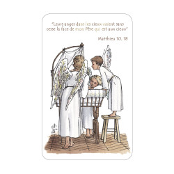 Carte simple - Ange dans son berceau- Petit Page - 6.5X10.5 cm