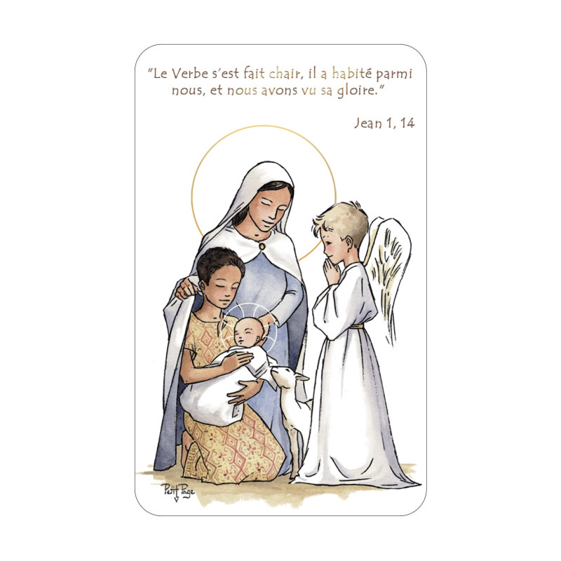 Carte simple - Ange en prière - Petit Page - 6.5X10.5 cm