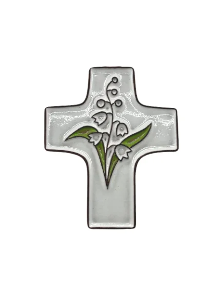 Croix Céramique avec Fleurs de Lys