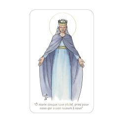 Carte simple - Vierge couronnée - Petit Page - 6.5X10.5 cm