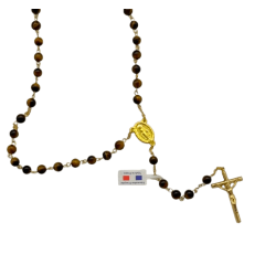 Chapelet oeil de tigre fil doré