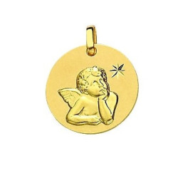 Médaille baptême Ange Pensif - Or