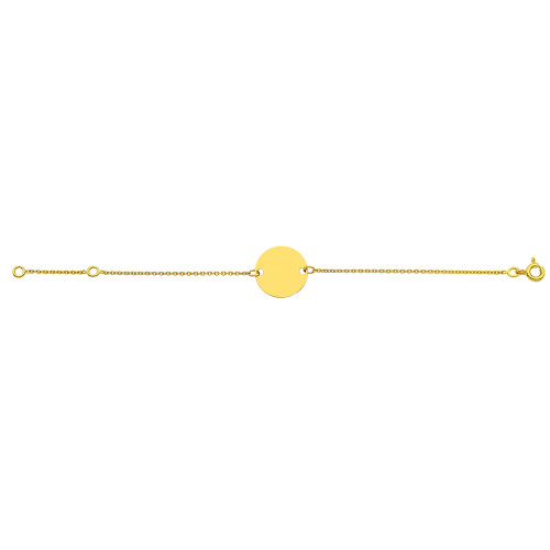 Gourmette en Or avec plaque Ronde