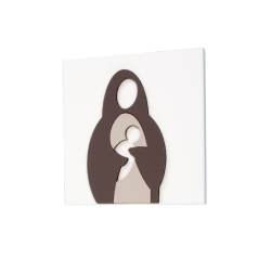 Cadre bois blanc - Vierge Mère