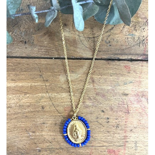 Collier avec Médaille Miraculeuse et Perles