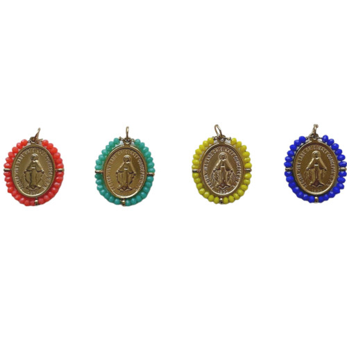 Collier avec Médaille Miraculeuse et Perles