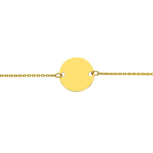 Gourmette en Or avec plaque Ronde