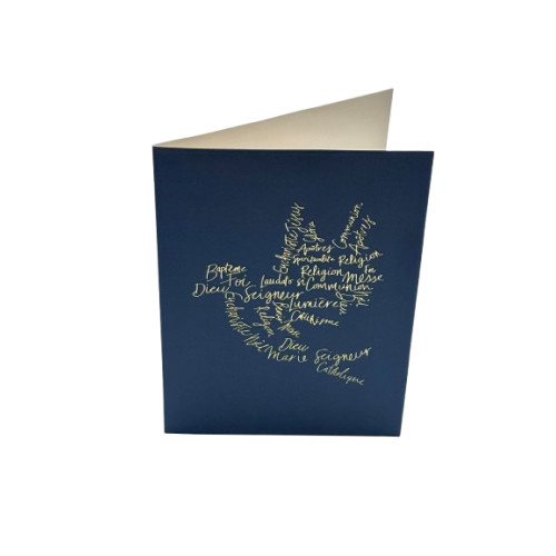 Carte Double Au fil des mots - colombe