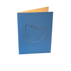 Carte double Colombe Emany Bleue - 16.5X11.5 cm