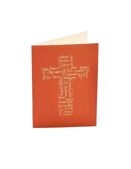 Carte Double Au fil des mots - Croix