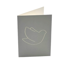 Carte double Colombe Emany Grise - 16.5X11.5 cm